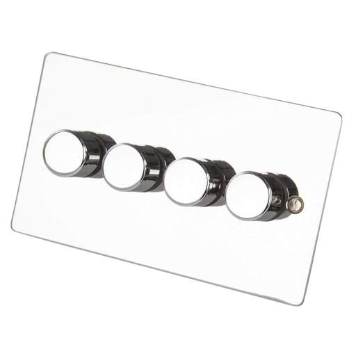 Scolmore Click Define 400W 4 Gang 2 Way Dimmer Switch Polished Chrome