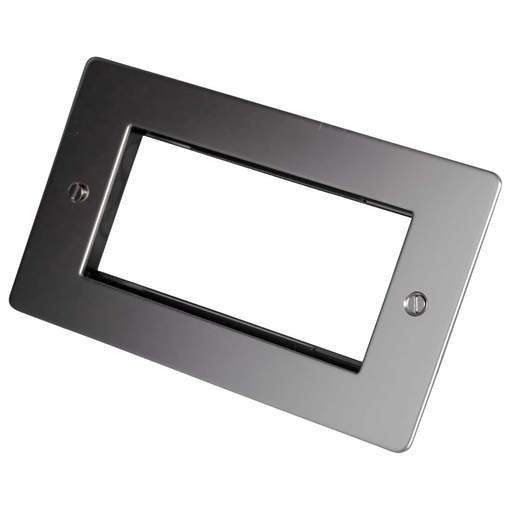 Scolmore Click Define 2 Gang 4 Euro Module Front Plate Polished Chrome