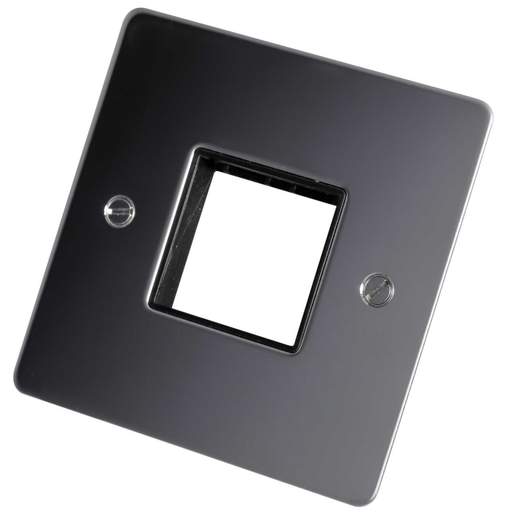 Scolmore Click Define 1 Gang 2 Minigrid Module Front Plate Black Insert Polished Chrome