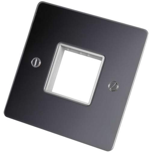 Scolmore Click Define 1 Gang 2 Minigrid Module Front Plate White Insert Polished Chrome