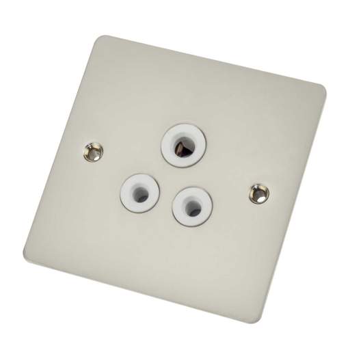 Scolmore Click Define 5A 1 Gang Unswitched  Socket White Insert Pearl Nickel