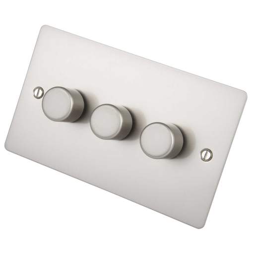 Scolmore Click Define 400W 3 Gang 2 Way Dimmer Switch Pearl Nickel
