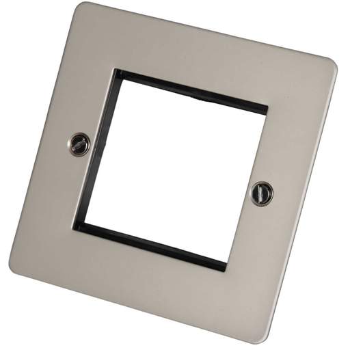 Scolmore Click Define 1 Gang 2 Euro Module Front Plate Pearl Nickel