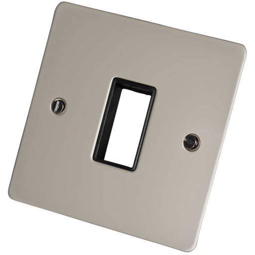 Scolmore Click Define 1 Gang 1 Minigrid Module Front Plate Black Insert Pearl Nickel