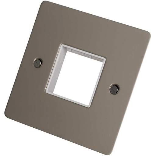 Scolmore Click Define 1 Gang 2 Minigrid Module Front Plate White Insert Pearl Nickel