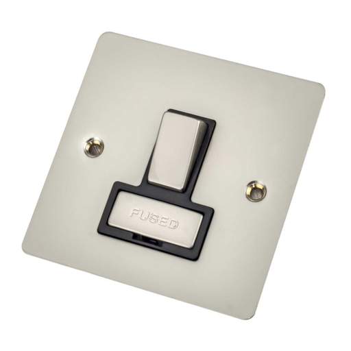 Scolmore Click Define 13A DP Switched Fused Spur Black Insert Pearl Nickel