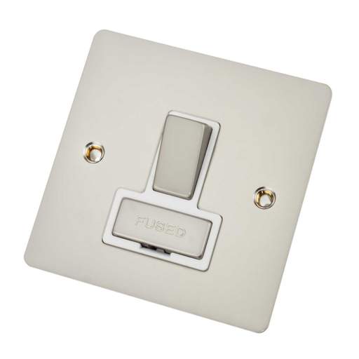 Scolmore Click Define 13A DP Switched Fused Spur White Insert Pearl Nickel