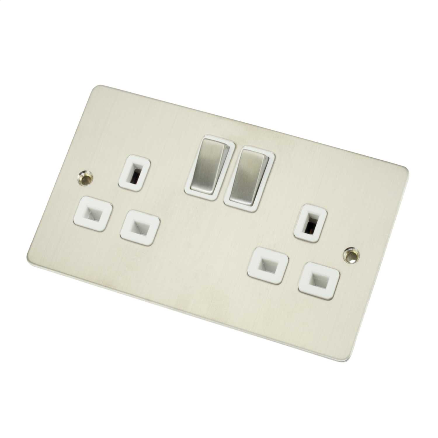 Scolmore Click Define 13A DP 2 Gang Switched Socket White Insert ...