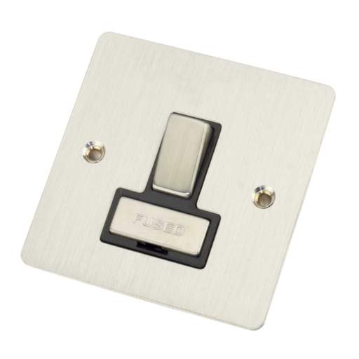 Scolmore Click Define 13A DP Switched Fused Spur Black Insert Stainless Steel