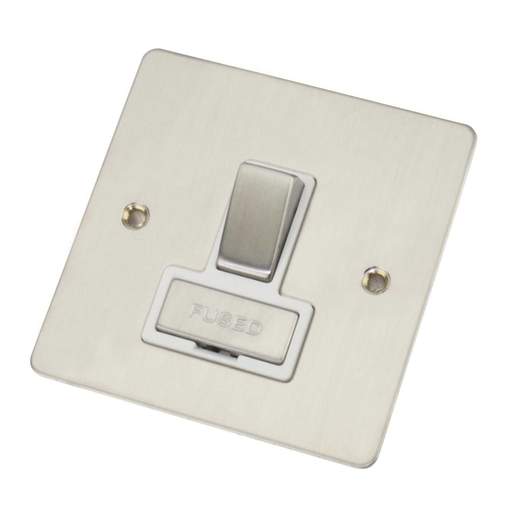 Scolmore Click Define 13A DP Switched Fused Spur White Insert Stainless Steel