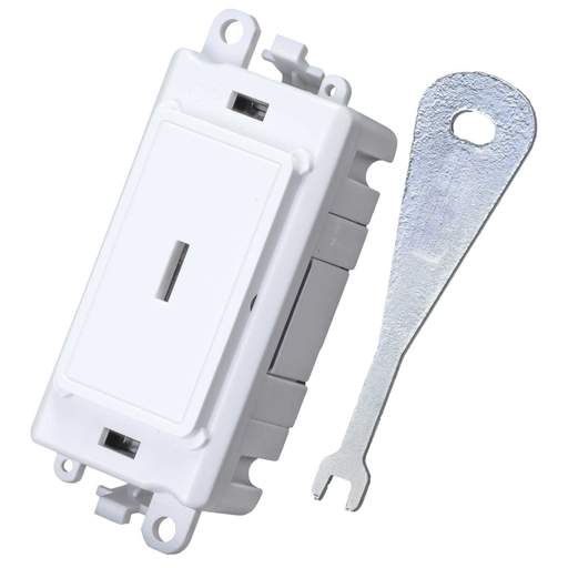 Scolmore Click Gridpro 20A Double Pole Key Switch Polar White