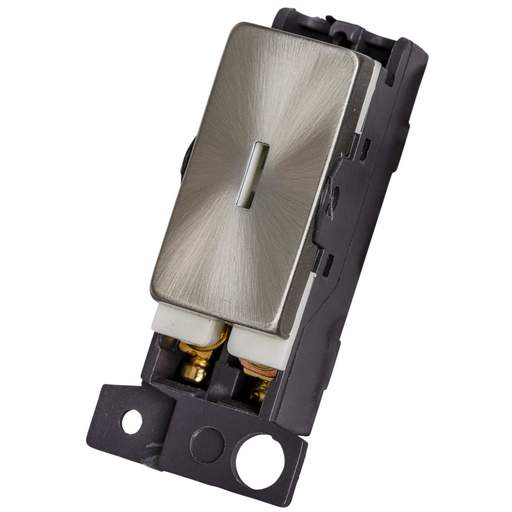 Scolmore Click Mini Grid 10A 2 Way Key Switch Module Satin Chrome