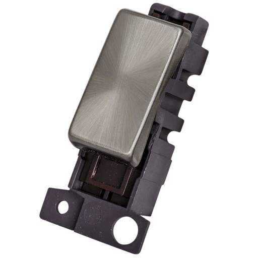 Scolmore Click Mini Grid 10A 2 Way Retractive Switch Module Satin Chrome