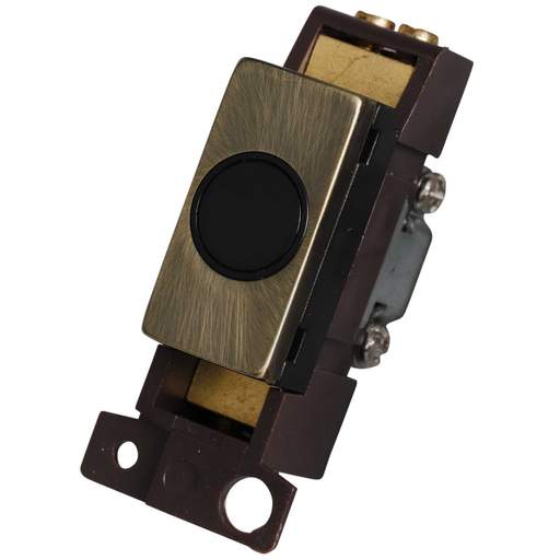 Scolmore Click Mini Grid 20A Flex Outlet Module Black Insert Antique Brass