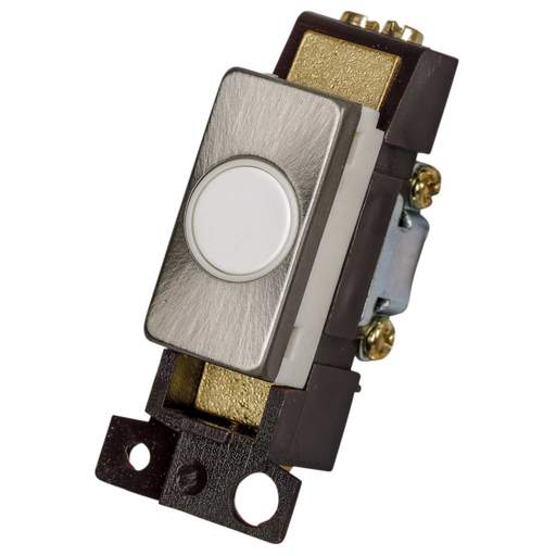 Scolmore Click Mini Grid 20A Flex Outlet Module White Insert Brushed Steel
