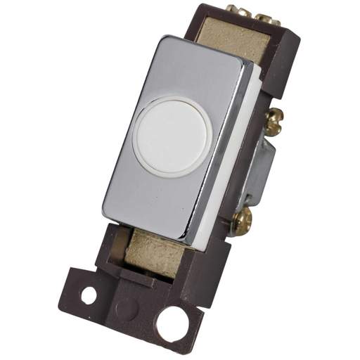 Scolmore Click Mini Grid 20A Flex Outlet Module White Insert Polished Chrome