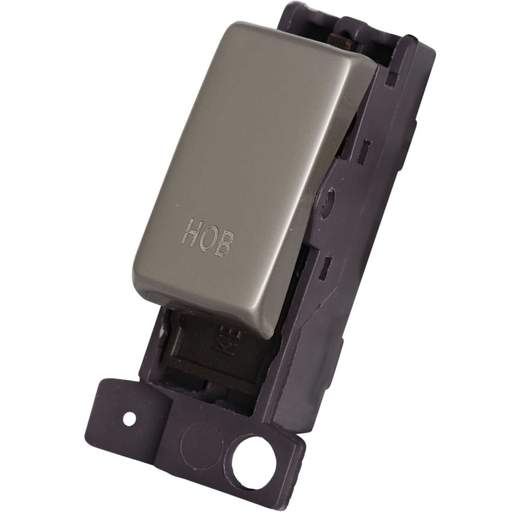 Scolmore Click Mini Grid 10A Double Pole Switch Module marked Hob Pearl Nickel