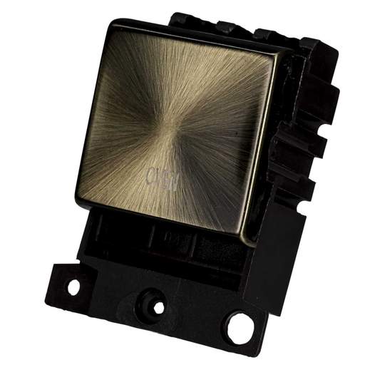Scolmore Click Mini Grid 20A Double Pole Switch Module marked Oven Antique Brass