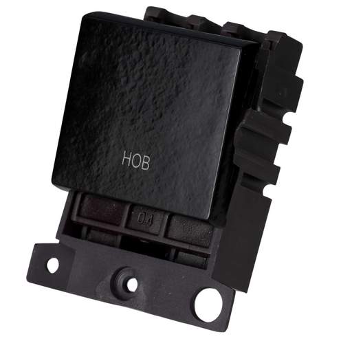 Scolmore Click Mini Grid 20A Double Pole Switch Module marked Hob Black