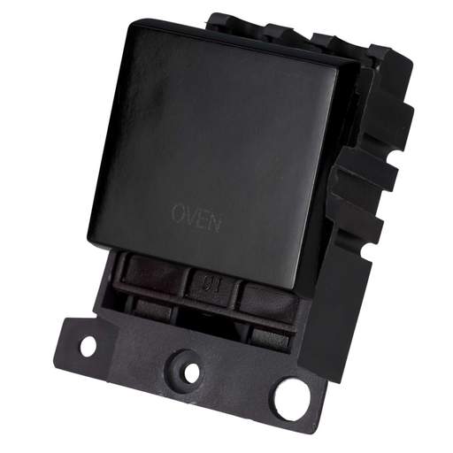 Scolmore Click Mini Grid 20A Double Pole Switch Module marked Oven Black
