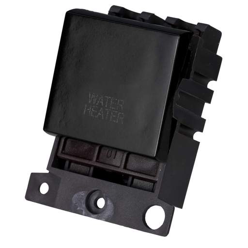 Scolmore Click Mini Grid 20A Double Pole Switch Module marked Water Heater Black