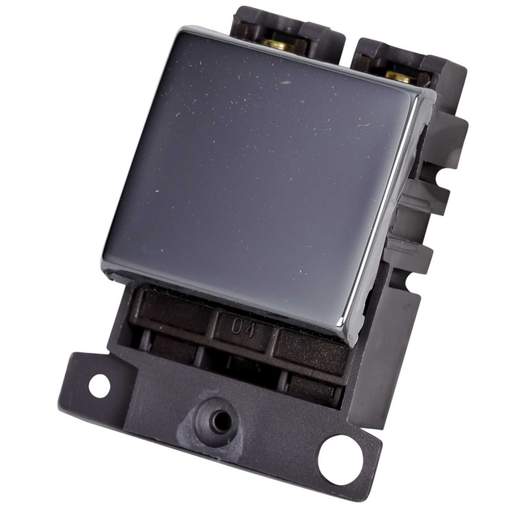 Scolmore Click Mini Grid 20A Double Pole Switch Module Polished Chrome