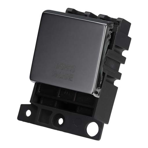 Scolmore Click Mini Grid 20A  Double Pole Switch Module marked Washing Machine Polished Chrome