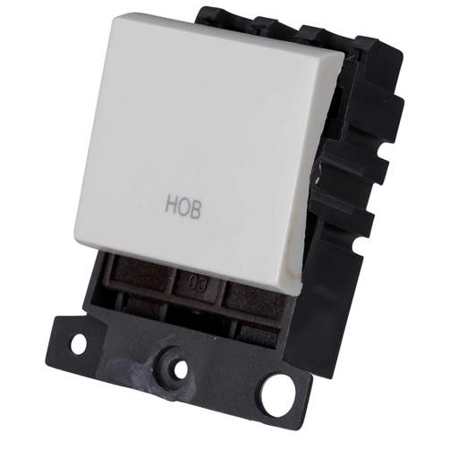 Scolmore Click Mini Grid 20A Double Pole Switch Module marked Hob White