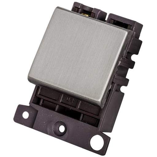 Scolmore Click Mini Grid 20A 2 Way Switch Module Stainless Steel