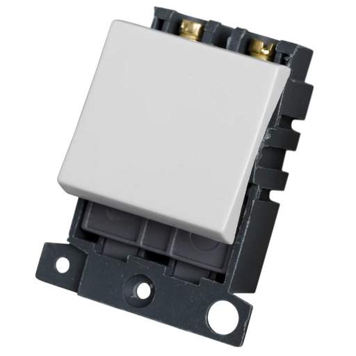 Scolmore Click Mini Grid 32A Double Pole Switch Module Polar White
