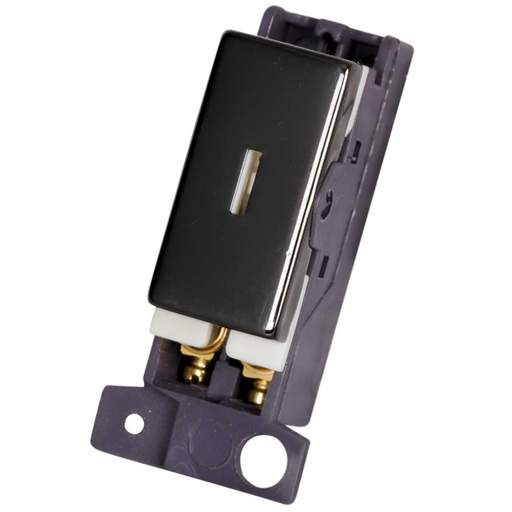 Scolmore Click Mini Grid 13A Double Pole Key Switch Module Black Nickel