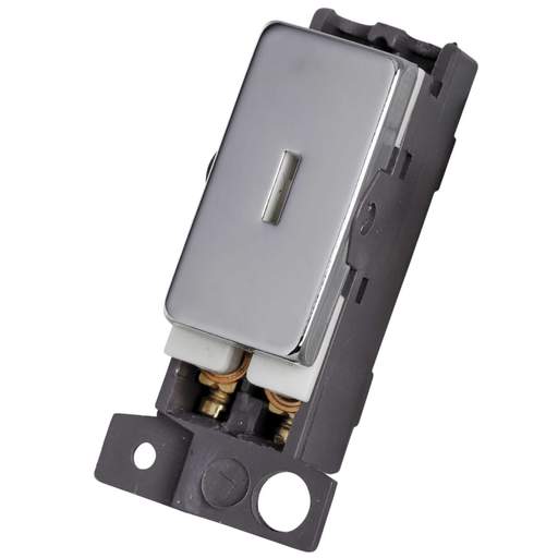 Scolmore Click Mini Grid 13A Double Pole Key Switch Module Polished Chrome