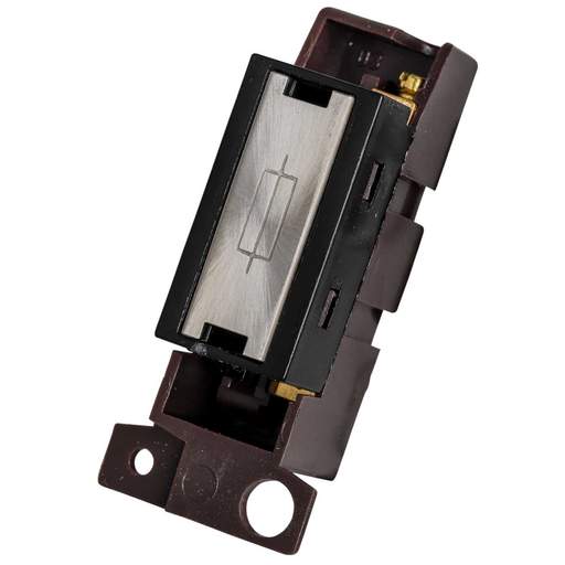 Scolmore Click Mini Grid 13A Fuse Unit Black Insert Brushed Steel
