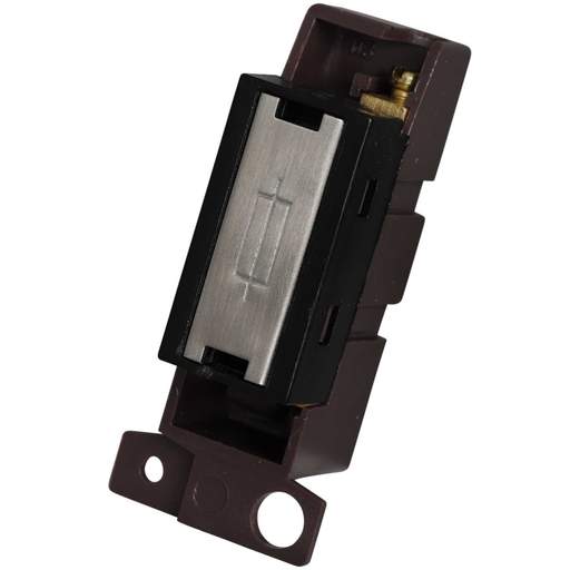 Scolmore Click Mini Grid 13A Fuse Unit Black Insert Stainless Steel