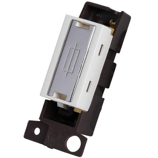 Scolmore Click Mini Grid 13A Fuse Unit White Insert Polished Chrome