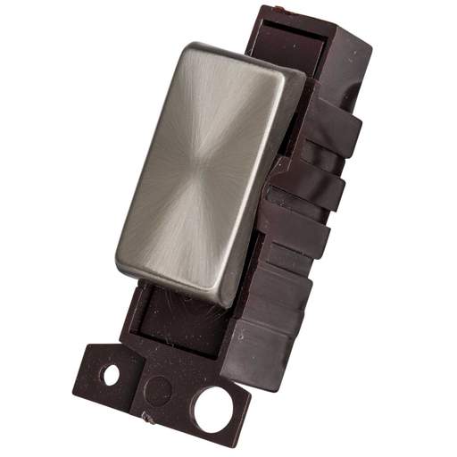 Scolmore Click Mini Grid 10A 3 Position Retractive Switch Module Satin Chrome
