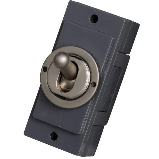 Scolmore Click Mini Grid 10A 2 Way Toggle Switch Module Pearl Nickel Brass