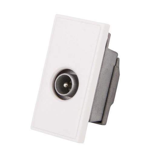Scolmore Click New Media Single Male IEC (FM) (Shielded) Euro Module White