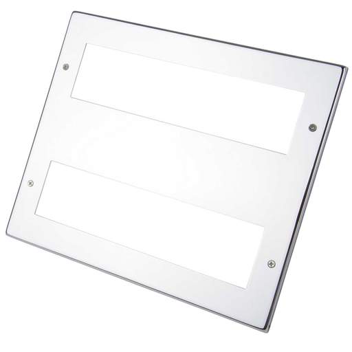 Scolmore Click New Media 16 Euro Module (2 x 8) Front Plate Polished Chrome