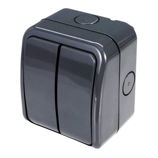 Scolmore 2 Gang Weatherproof Unfurnished Switch Enclosure with Minigrid Yoke IP66