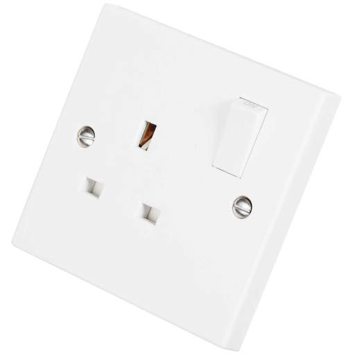 Scolmore Click Polar 13A DP 1 Gang Switched Socket White
