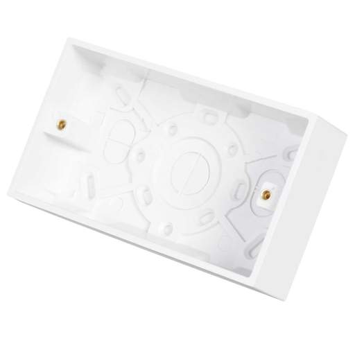 Scolmore Click Polar 2 Gang 35mm Pattress Back Box White