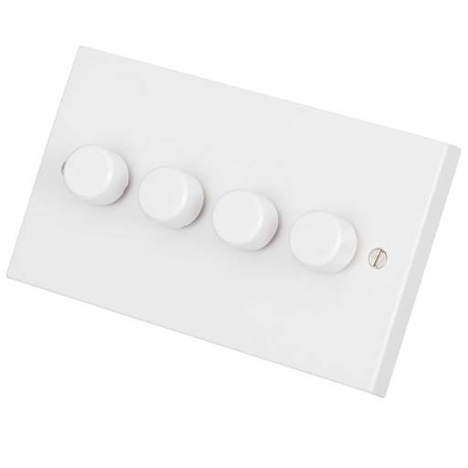 Scolmore Click Polar 250W 4 Gang 2 Way Dimmer Switch
