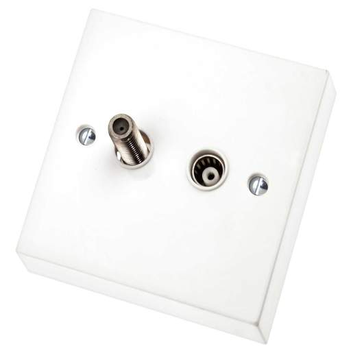Scolmore Click Polar 1 Gang Non Isolated Satellite and Coaxial Socket White