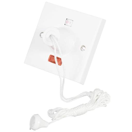 Scolmore Click Polar 50A DP Ceiling Pull Cord Switch with Neon White