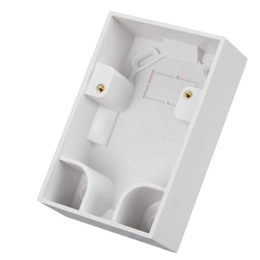 Scolmore Click Polar 2 Gang 35mm Vertical Pattress Back Box White