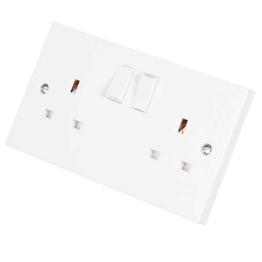 Scolmore Click Polar 13A 2 Gang Switched Socket White