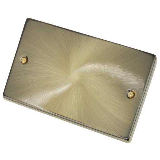 Scolmore Click Deco 2 Gang Blank Plate Antique Brass