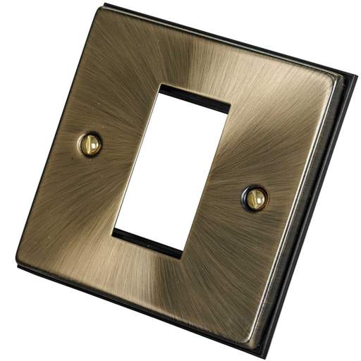 Scolmore Click New Media 1 Gang 1 Euro Module Front Plate Antique Brass