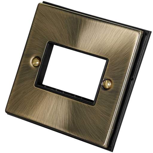 Scolmore Click Deco 1 Gang 3 Module Front Plate Black Insert Antique Brass